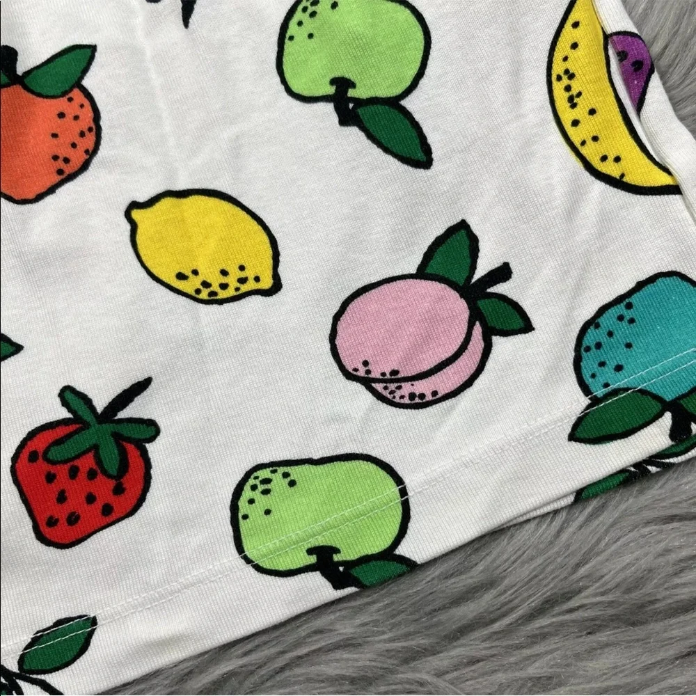 Hanna Andersson Girls White Multicolored Fruit Tank Dress 120 6-7